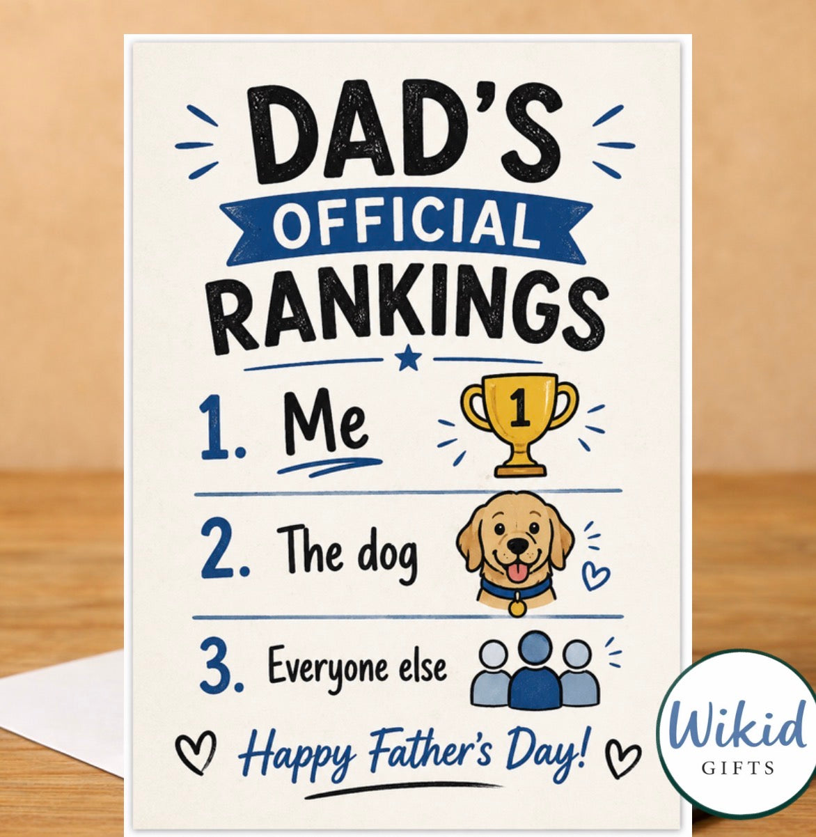 Funny Fathers Day Card & Mug ‘Dads Official Rankings’