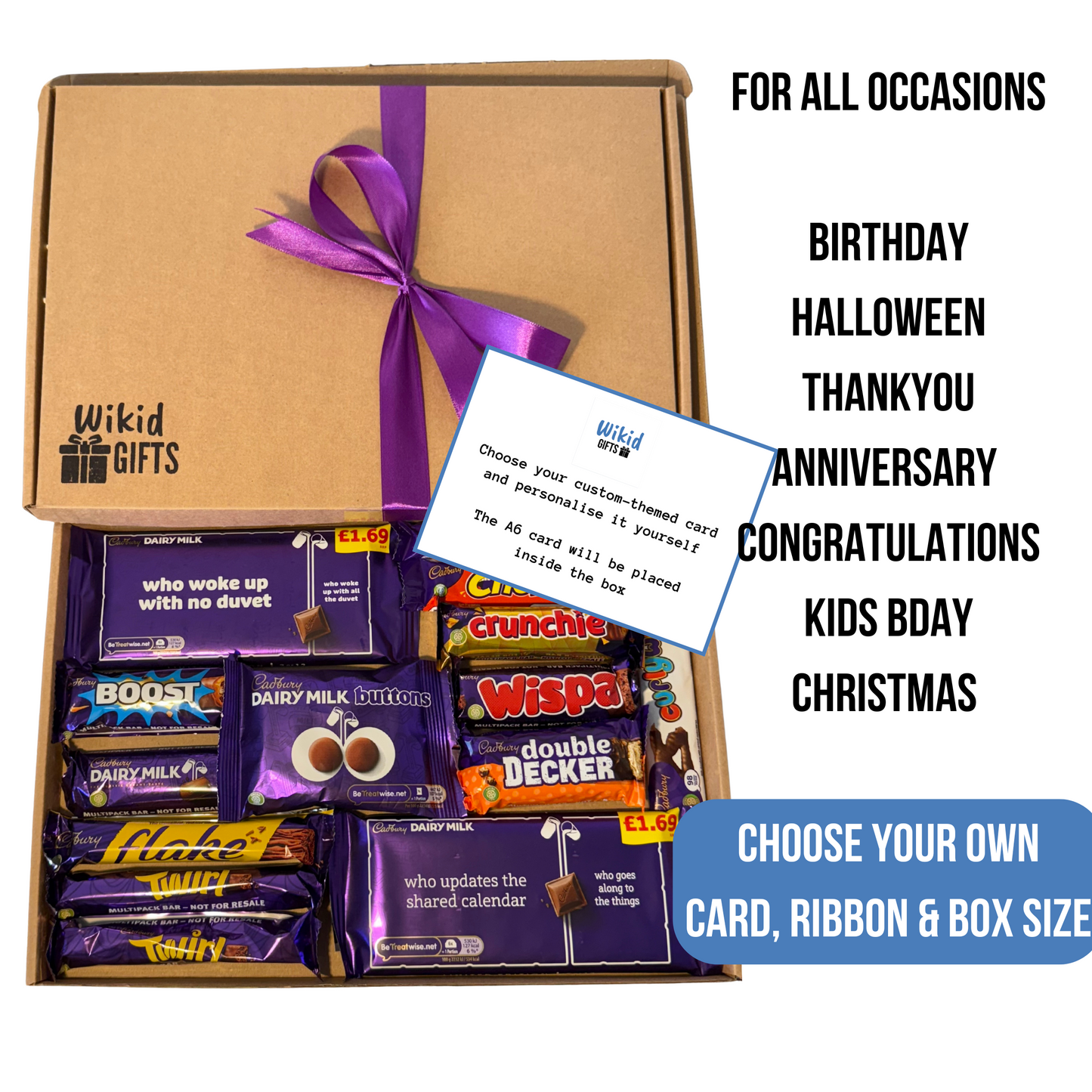 Medium Cadbury Chocolate Bar Gift Box, Personalised Hamper | Birthday Gift | Christmas