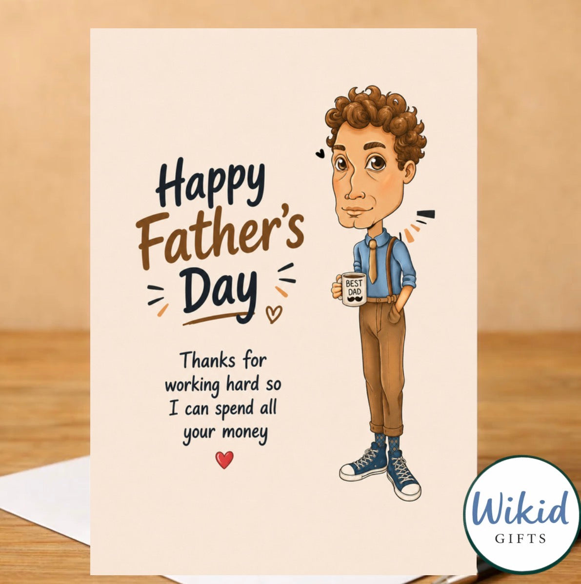 Funny Fathers Day Card & Mug ‘Just Working For My Daughters shopping’