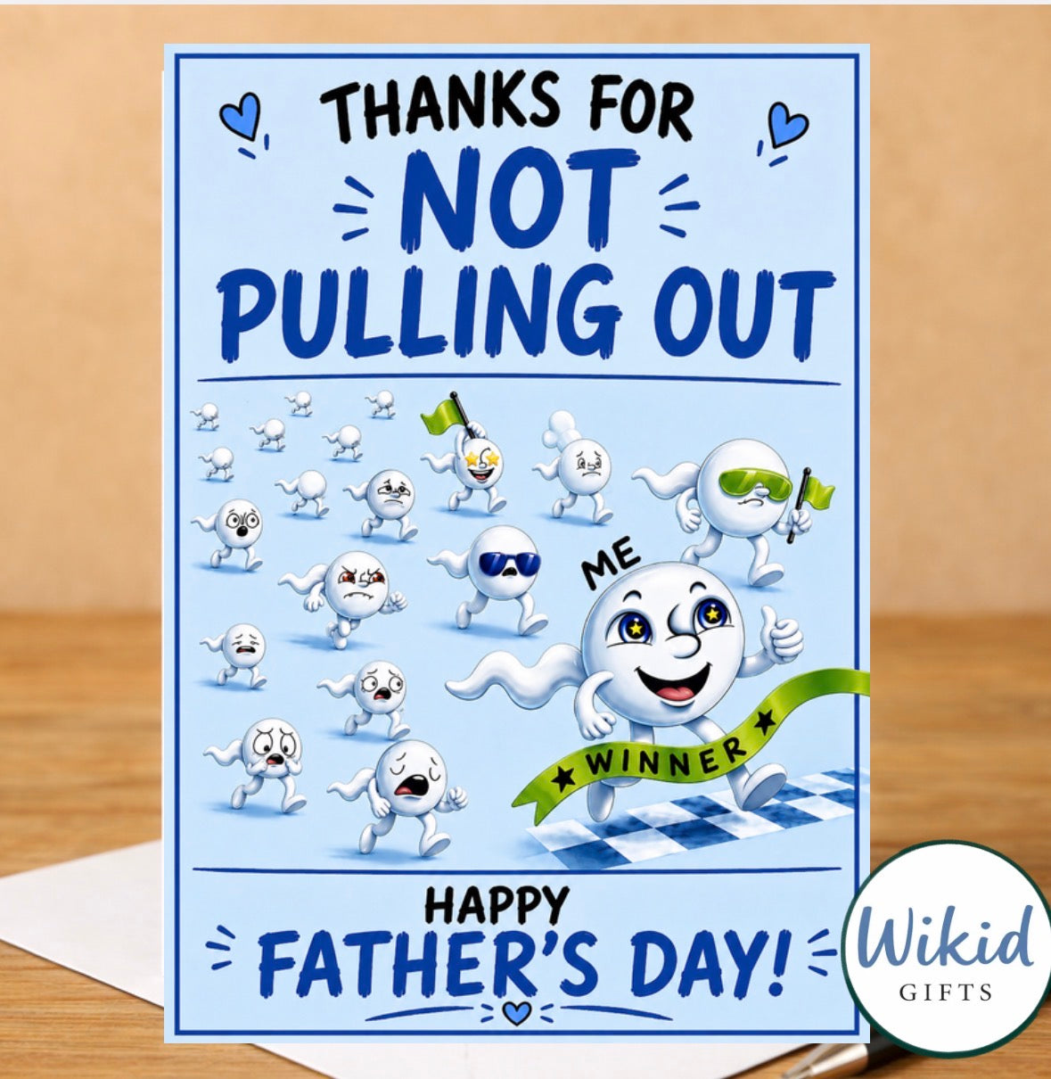 Funny Fathers Day Card & Mug ‘Thanks for not pulling out’