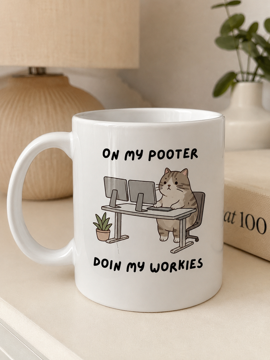 Funny Mug gift For Cat And Work Lovers