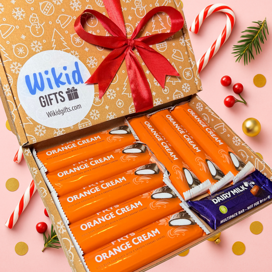 Orange Fry's Chocolate Bar Gift Box, Personalised Hamper | Birthday Gift | Christmas