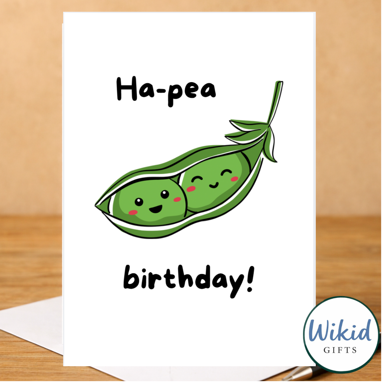Funny Birthday Card - Happy Pea Birthday