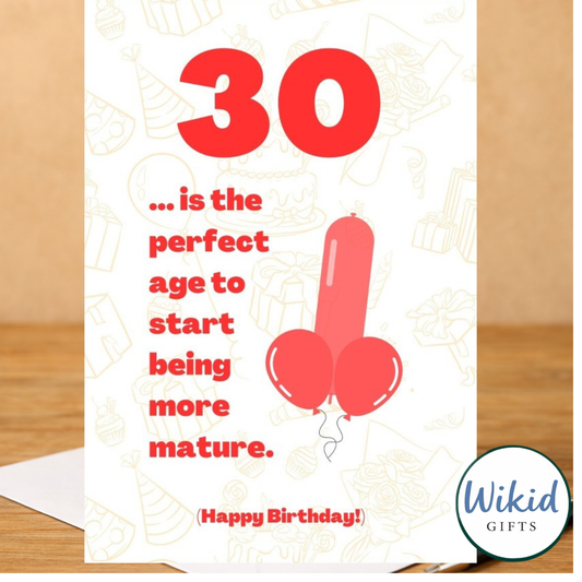 30th Birthday Card - Funny Birthday Card For Those That Need To Act Their Age