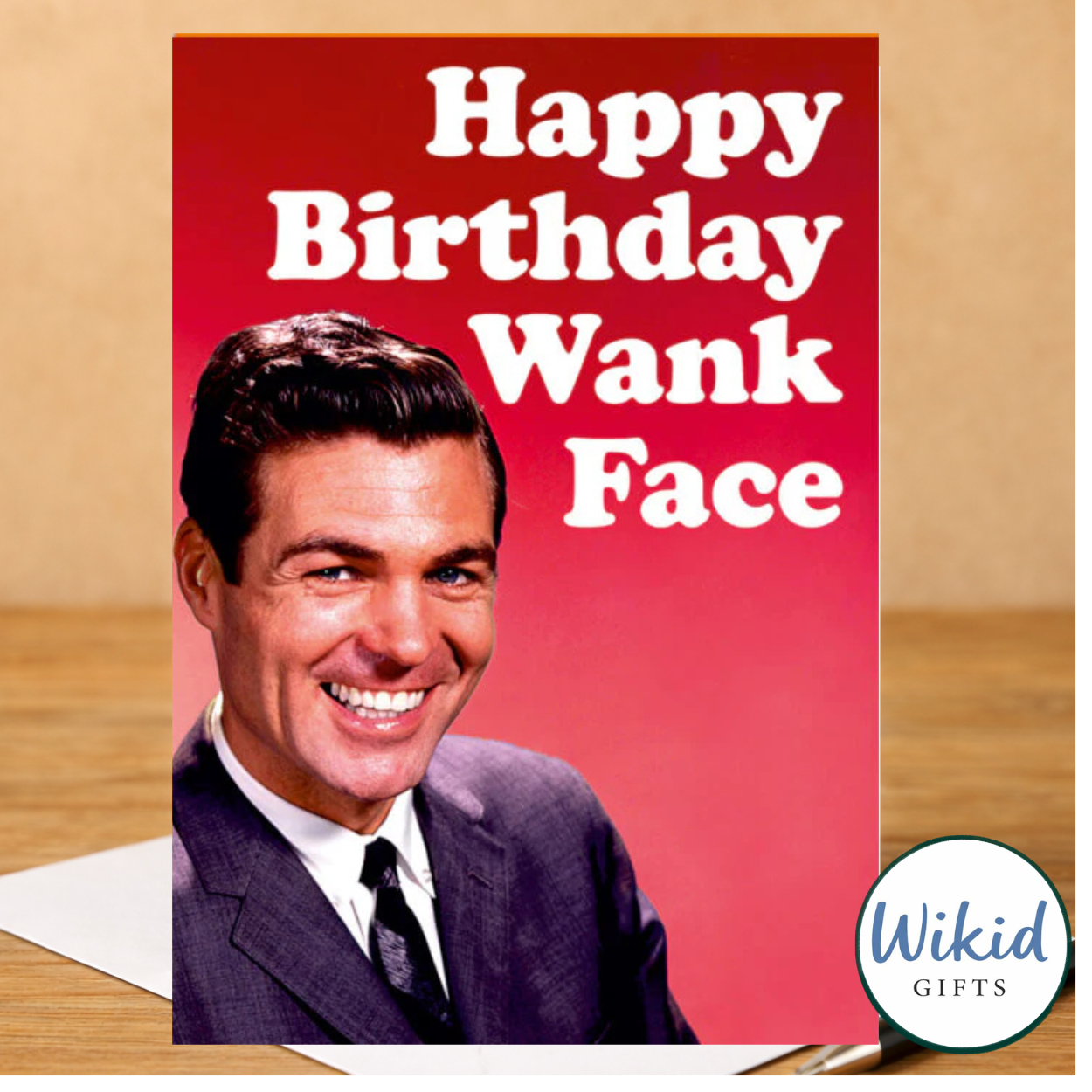 Funny Birthday Card - Happy Birthday Wank Face