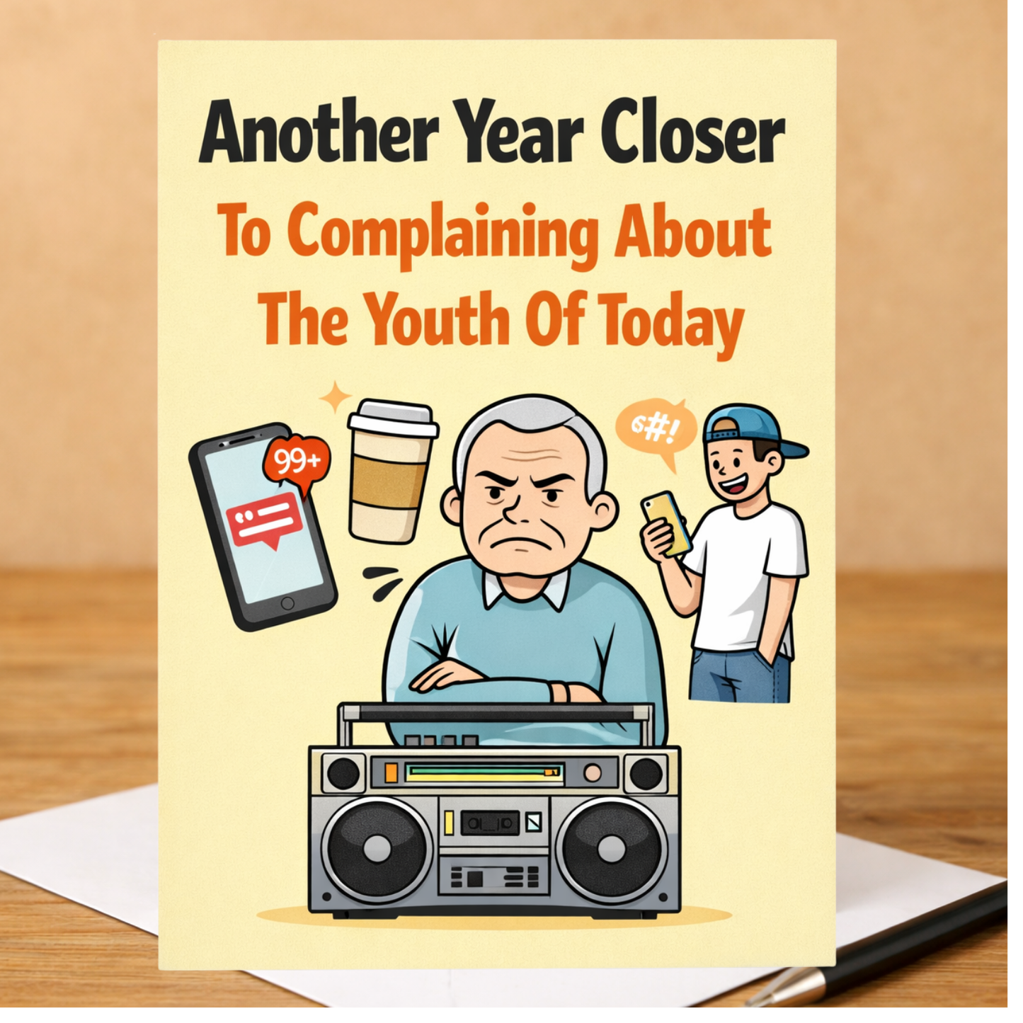 Funny Old Birthday Card - Another Year Closer to Complaining About The Youth Of Today