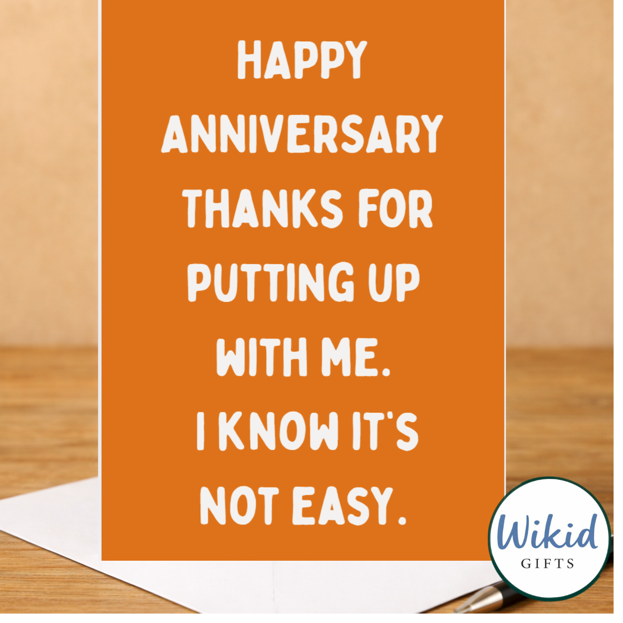 Anniversary Card - Thanks For Putting Up With Me