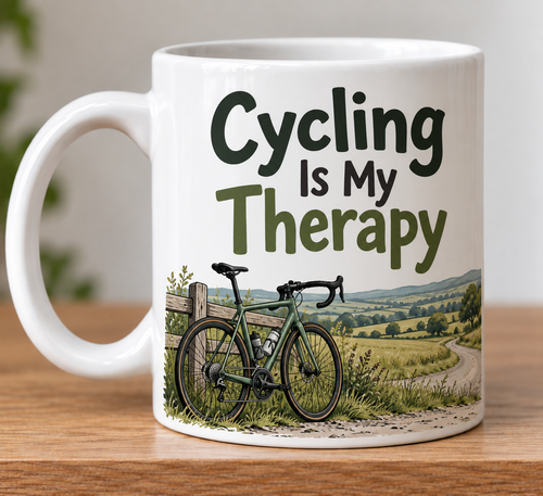 Cycling Is My Therapy Novelty Gift Mug