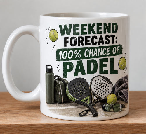 100% Chance of Padel Ball Novelty Mug Gift