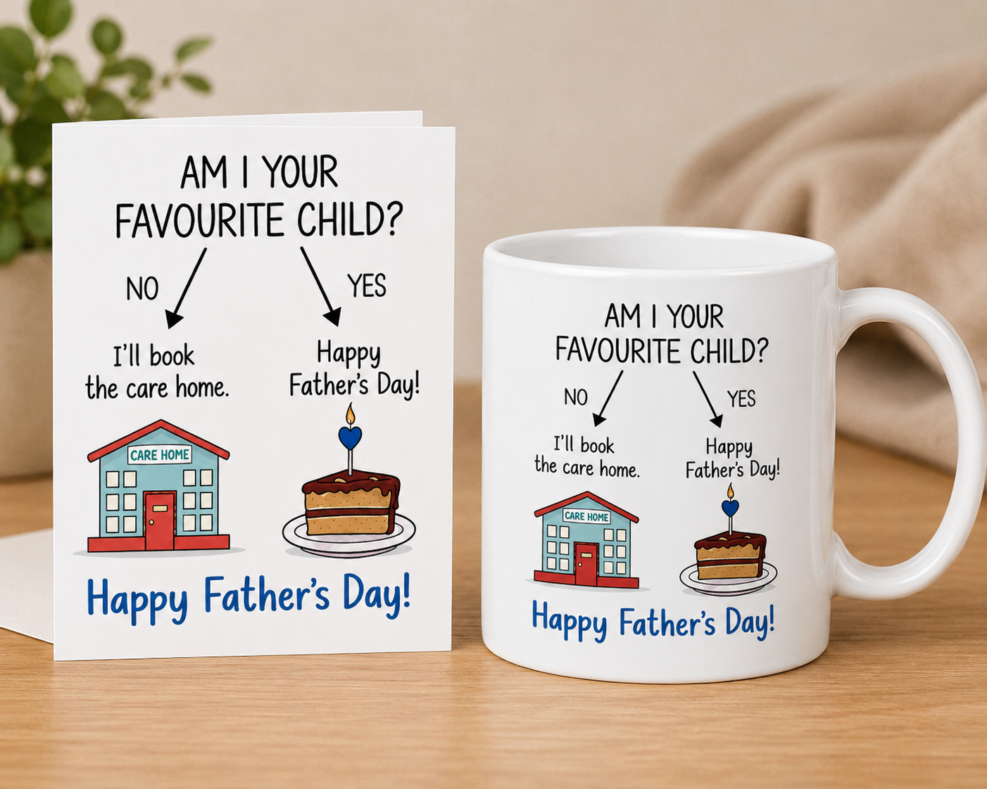 Funny Fathers Day Card & Mug ‘Am I Your Favourite Child’