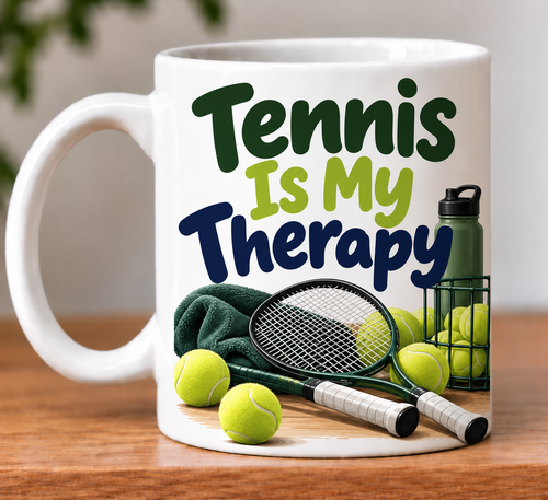 Tennis Is My Therapy Novelty Mug Gift