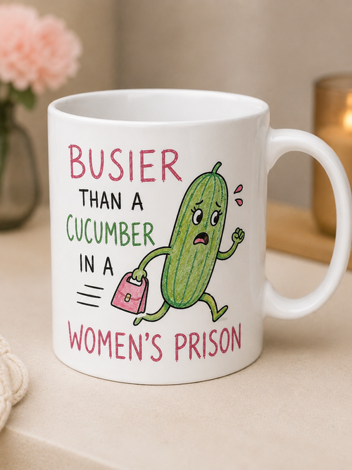 Funny Rude Gift Busier than a cucumber in a women’s prison