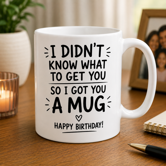 I didn’t know what to get you so I got you this Mug