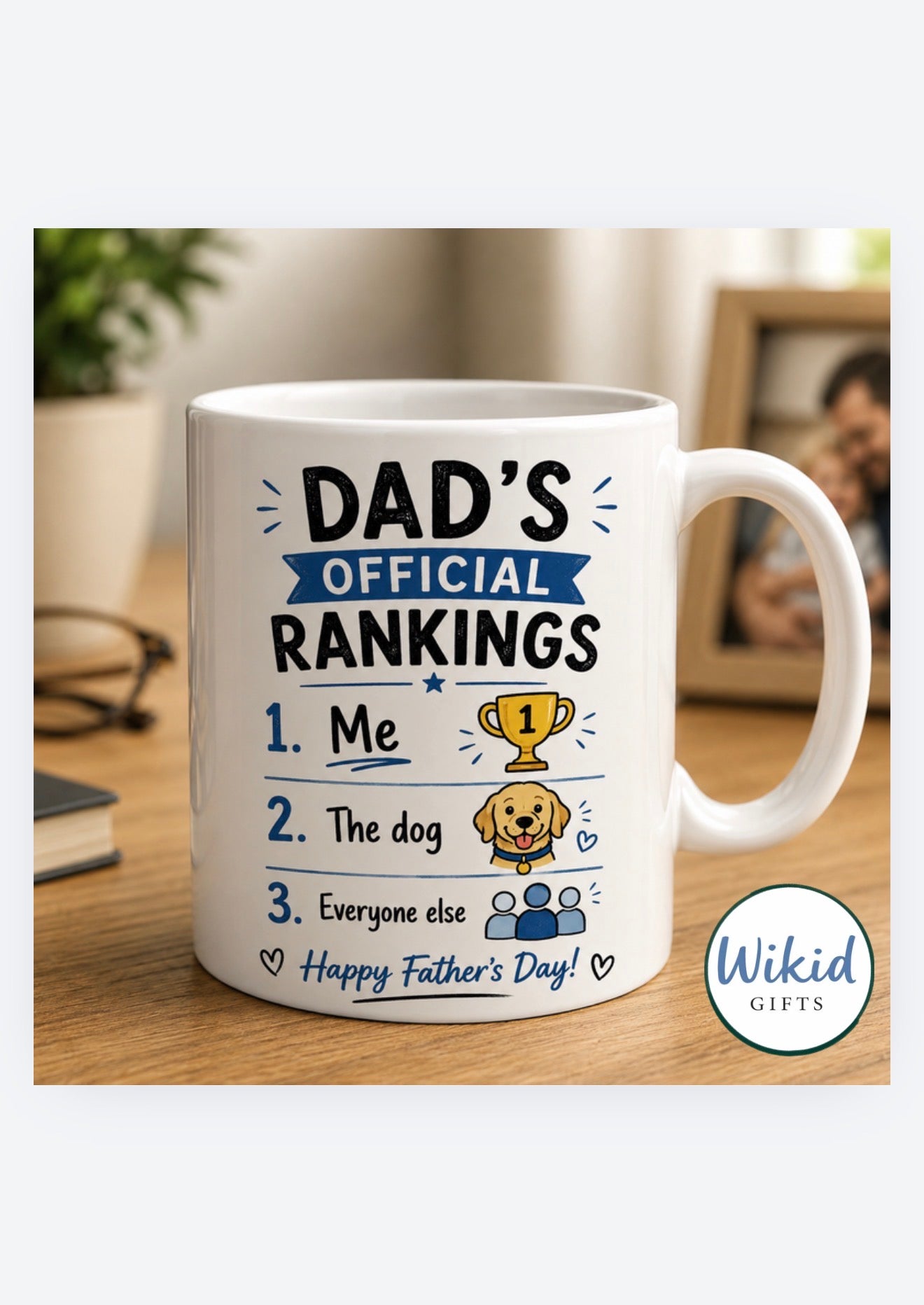 Funny Fathers Day Card & Mug ‘Dads Official Rankings’
