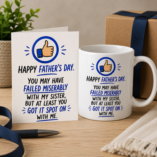 Funny Fathers Day Card & Mug ‘Failed Dad’