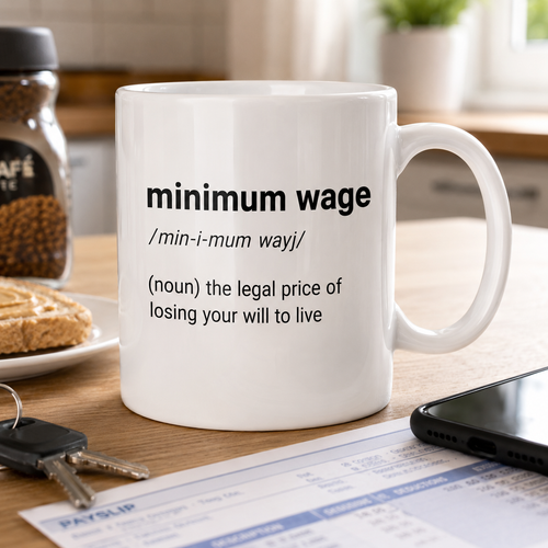 Minimum Wage Joke Mug Gift
