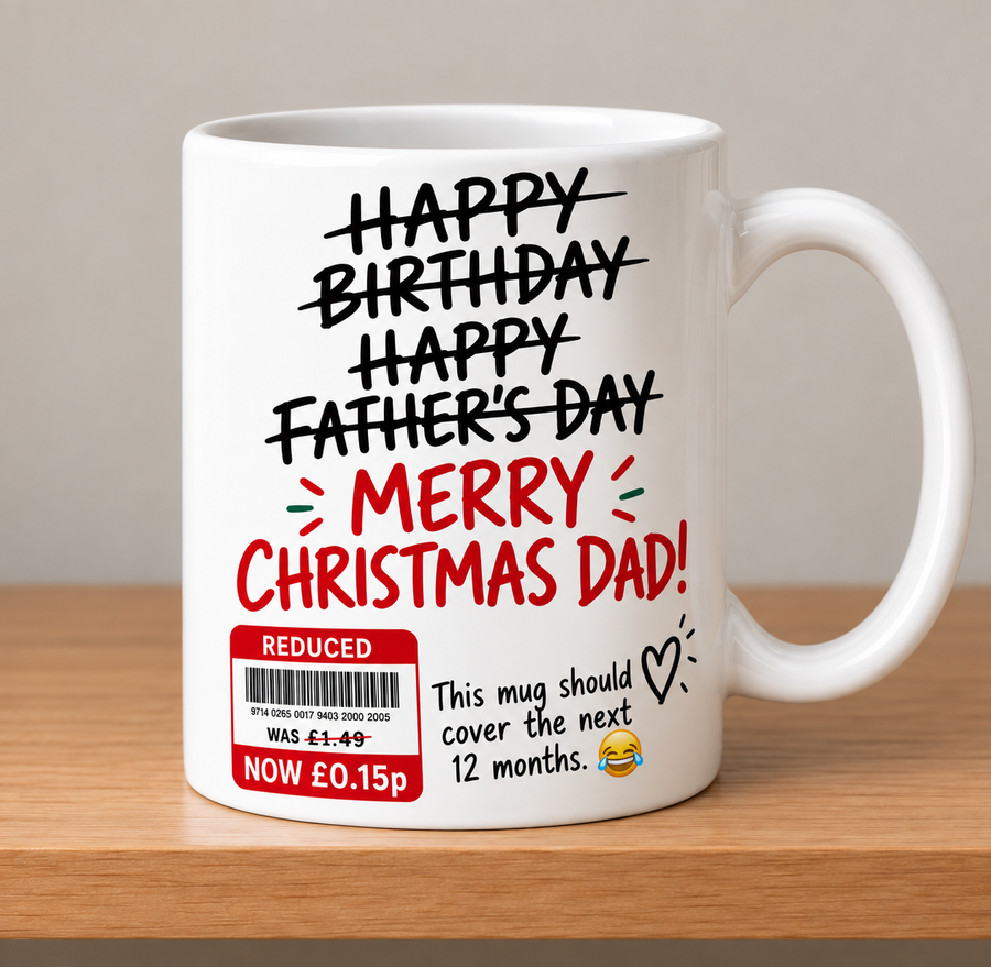 Reduced Merry Christmas Dad Mug Novelty Fun