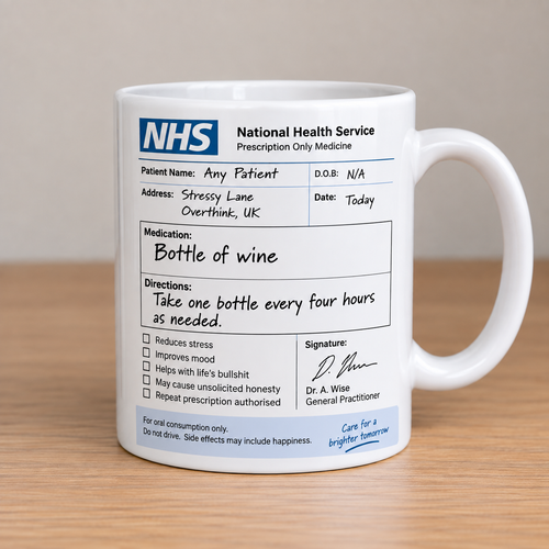 Funny Novelty Mug Fake NHS Prescription